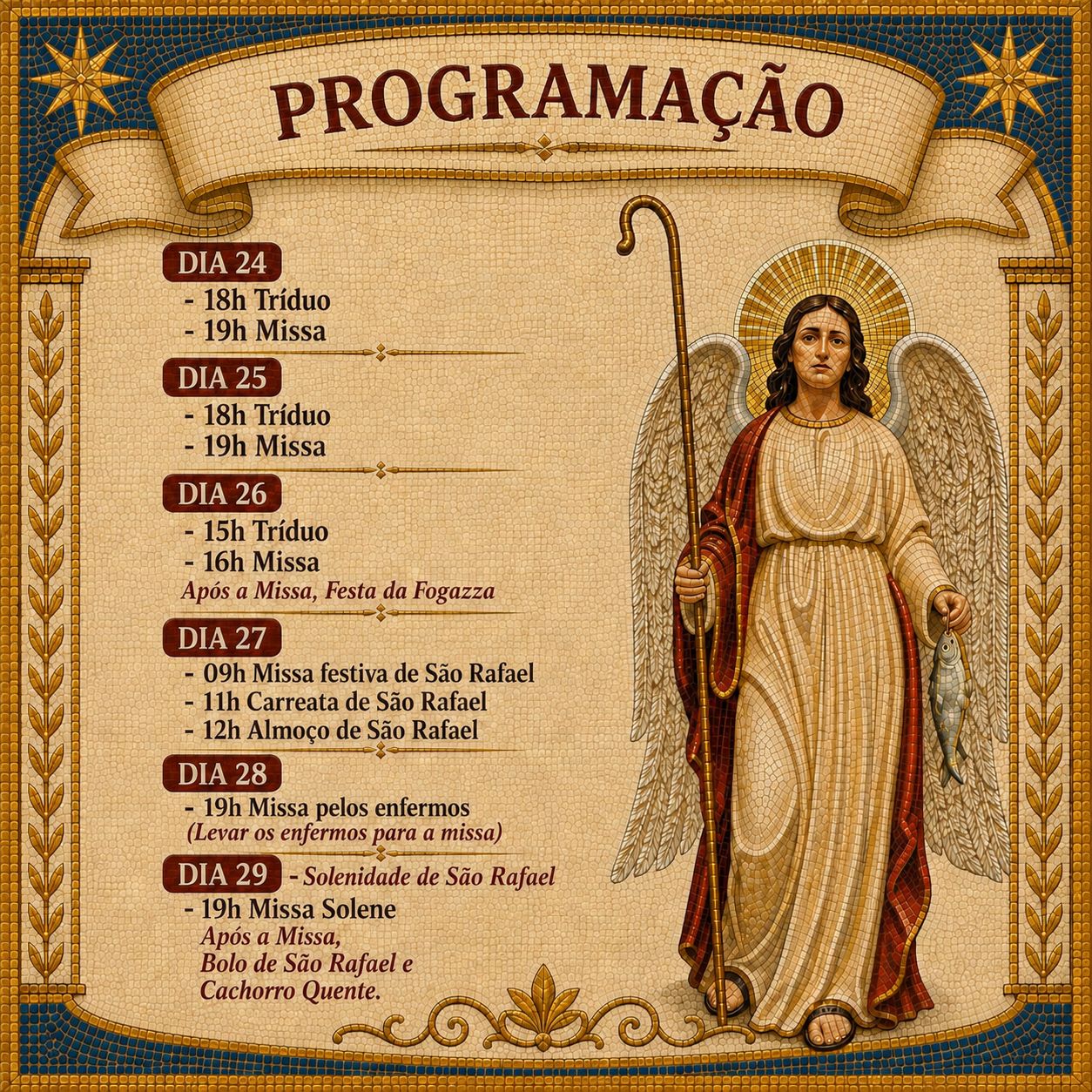 Programação da Festa de São Rafael Arcanjo