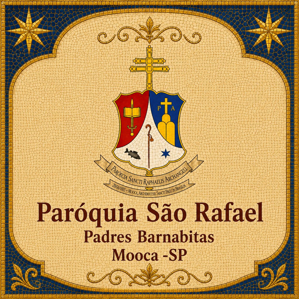 Arte da Festa de São Rafael Arcanjo com identidade Barnabita
